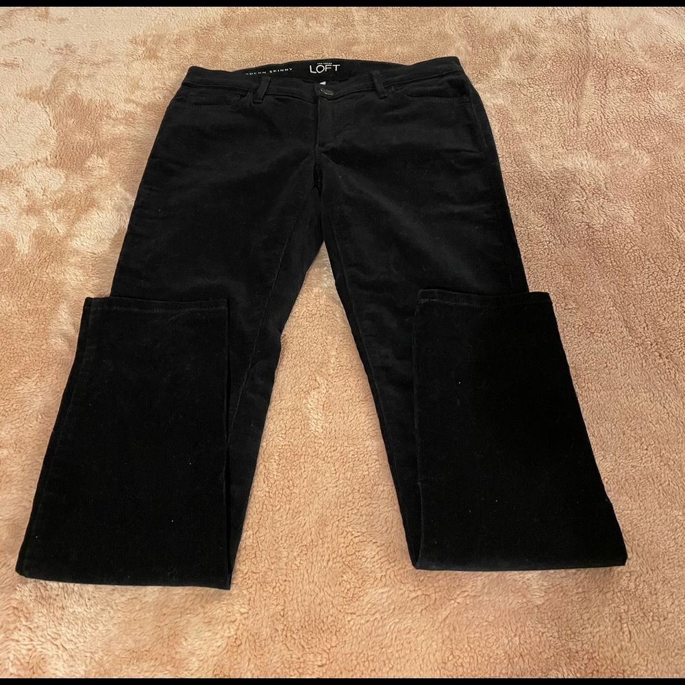 LOFT Modern Skinny black corduroys